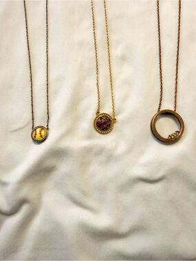 Gold and Copper Tone Round Pendant Necklaces - Women Jewelry